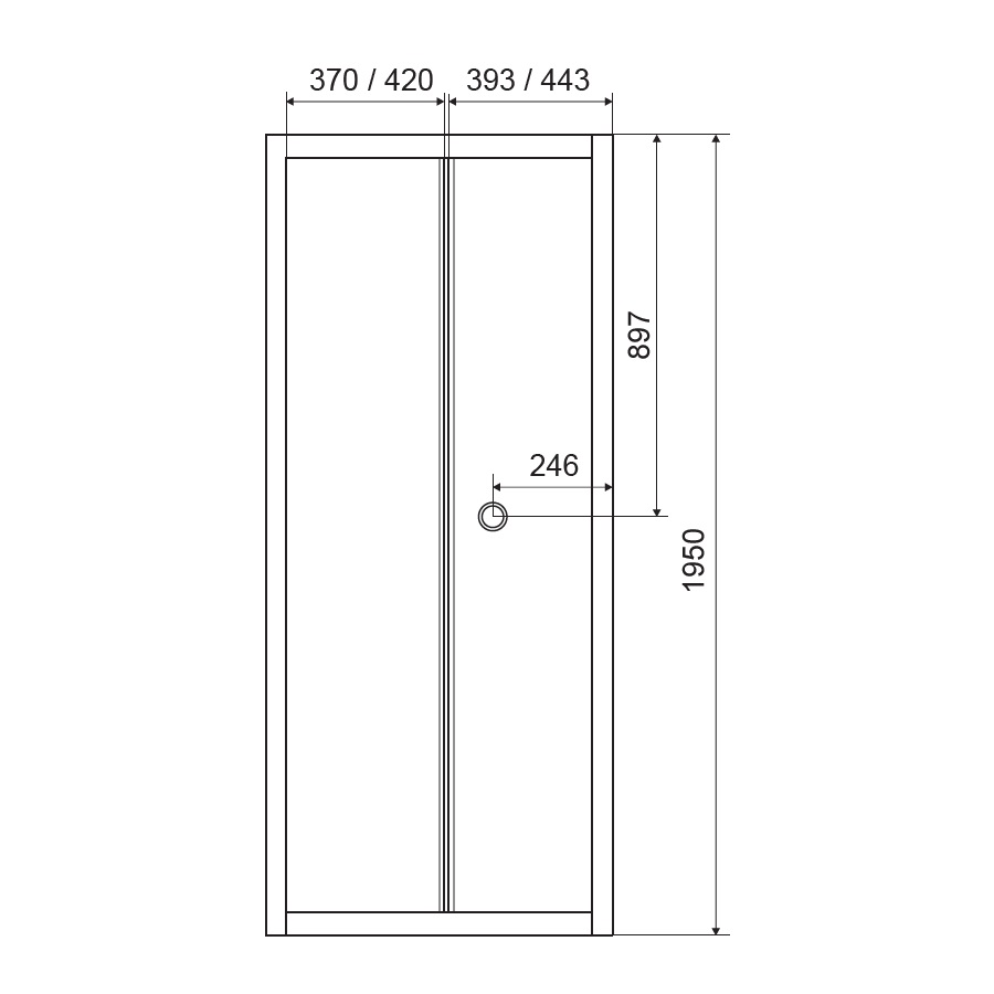 чертеж Душевая дверь Eger 599-163-80(h)