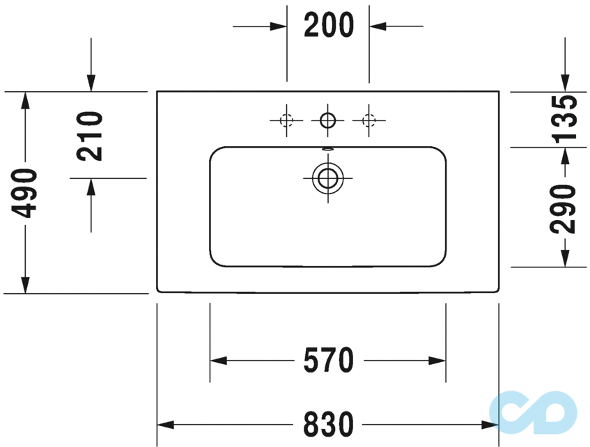 техническая схема Тумба подвесная Duravit XSquare XS4172