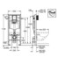 чертеж Набор GROHE Solido 5-в-1: подвесной унитаз + инсталляция с панелью смыва Arena Cosmopolitan 39418001