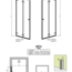 технічна схема Душові двері складна Radaway Arta DWB 90 ліва 386151-03-01L