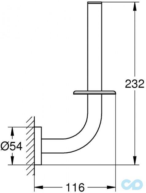 чертеж Держатель запасного рулона бумаги Grohe Essentials 40385AL1