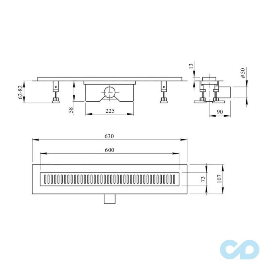 чертеж Душевой канал Q-tap Dry FC304-600