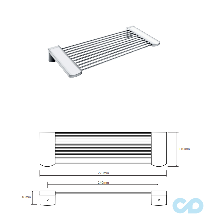 чертеж Мыльница Bemeta Omega 146102272 хром прямоугольная