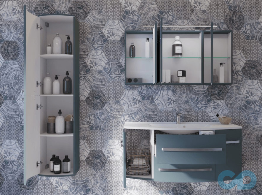 дизайн Зеркальный шкаф Botticelli Vanessa VnМС-120 индиго синий