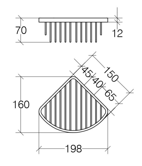 чертеж Полочка-решетка угловая Lineabeta Filo 50001.29