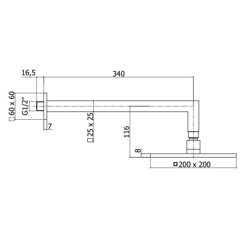 техническая схема Душевая система скрытого монтажа Paffoni Level KITLEQ518CR/M