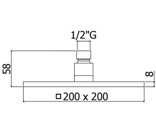 креслення Верхній душ Paffoni Syncro ZSOF 075 CR