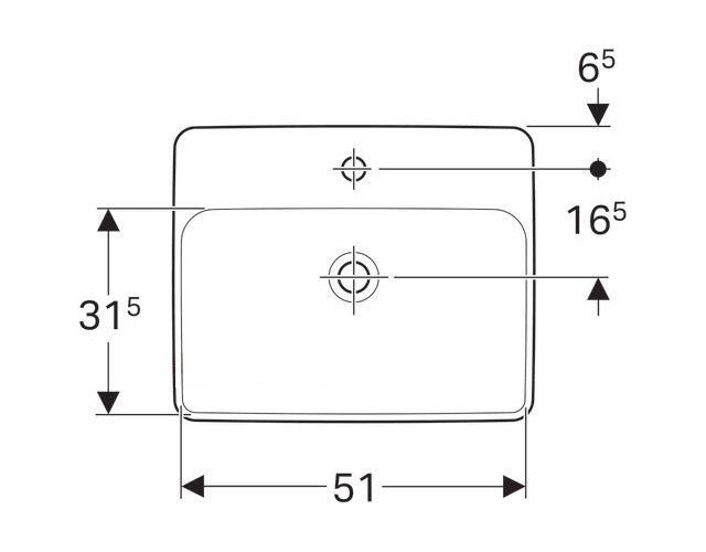 чертеж Встраиваемая раковина Geberit VariForm 500.743.01.2