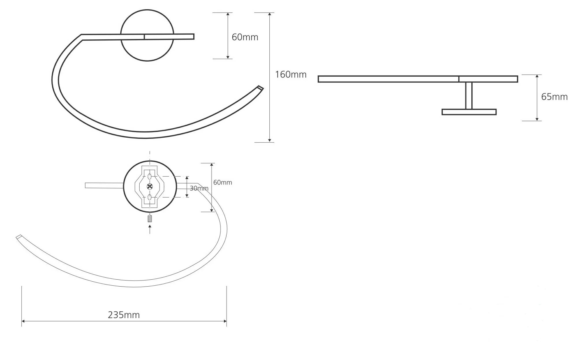 чертеж Кольцо для полотенец Bemeta Alfa 102402062