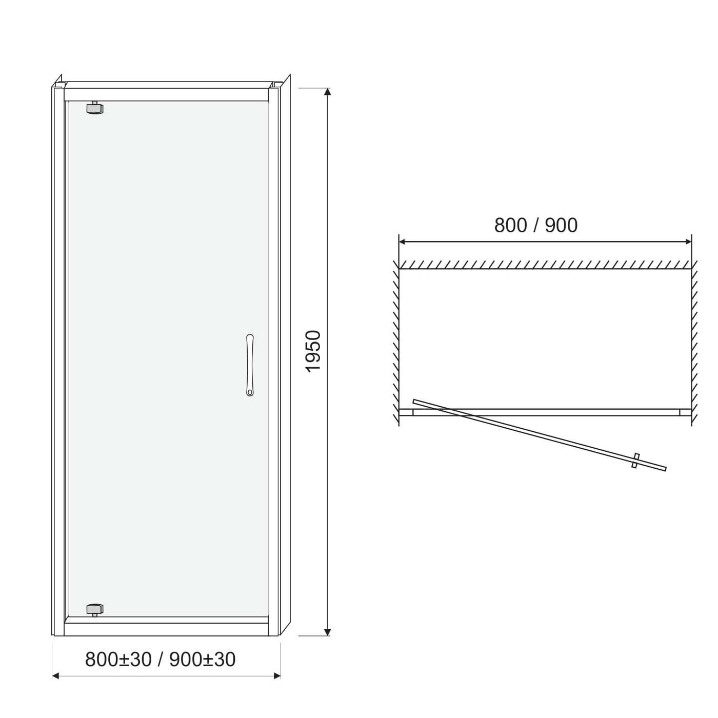 чертеж Дверь в нишу Eger 599-150-80(h)