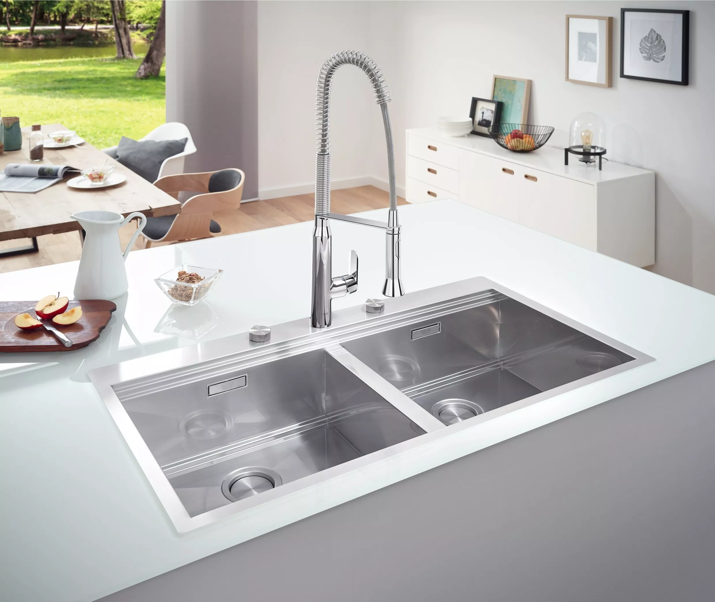 Кухонная мойка Grohe EX Sink + кухонный смеситель Grohe EX Concetto 31585SD032663DC3 (31585SD0 + 32663DC3) цена