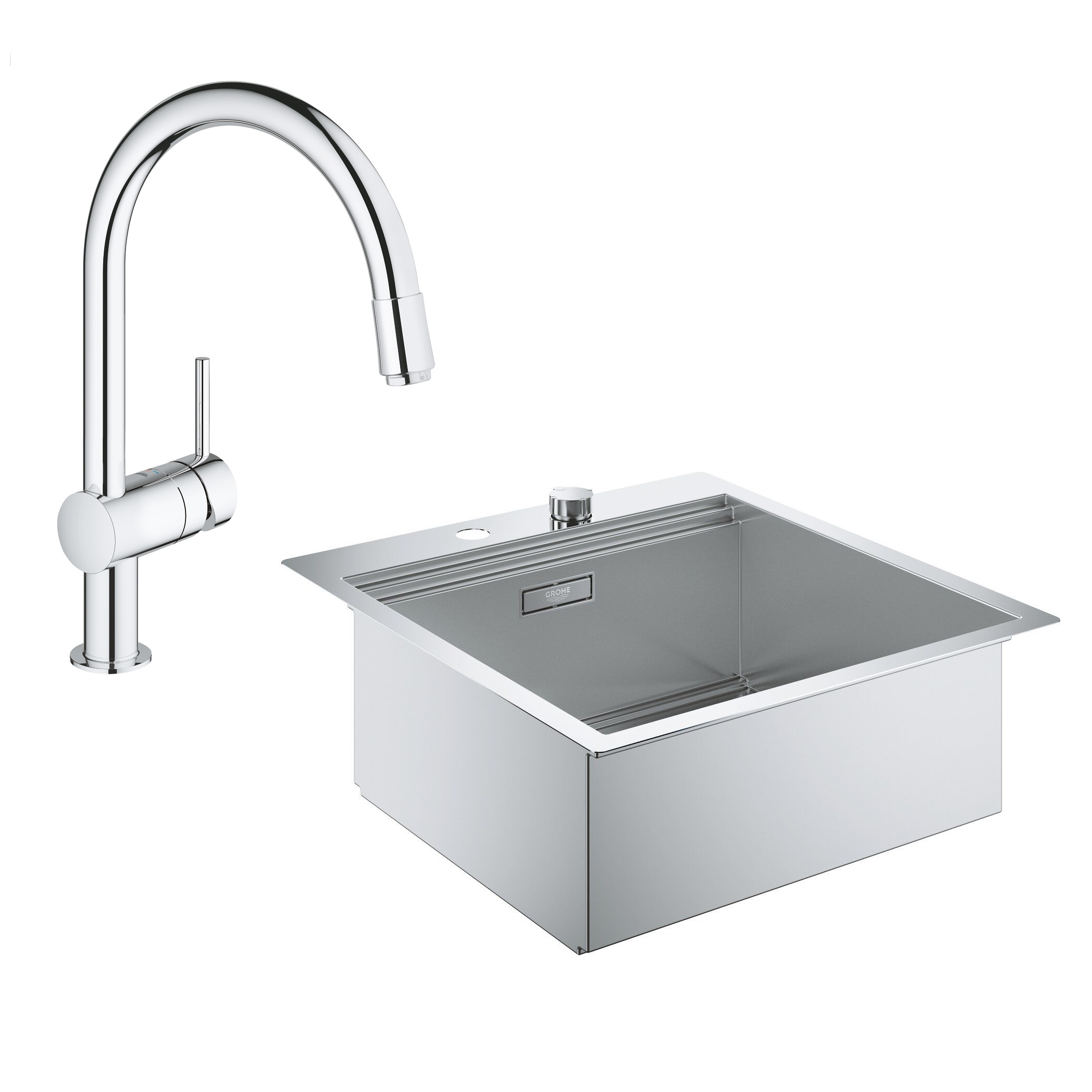 Кухонна мийка Grohe EX Sink K800 (50 cm) + кухонний змішувач Grohe EX Minta (31583SD0 + 32918000)