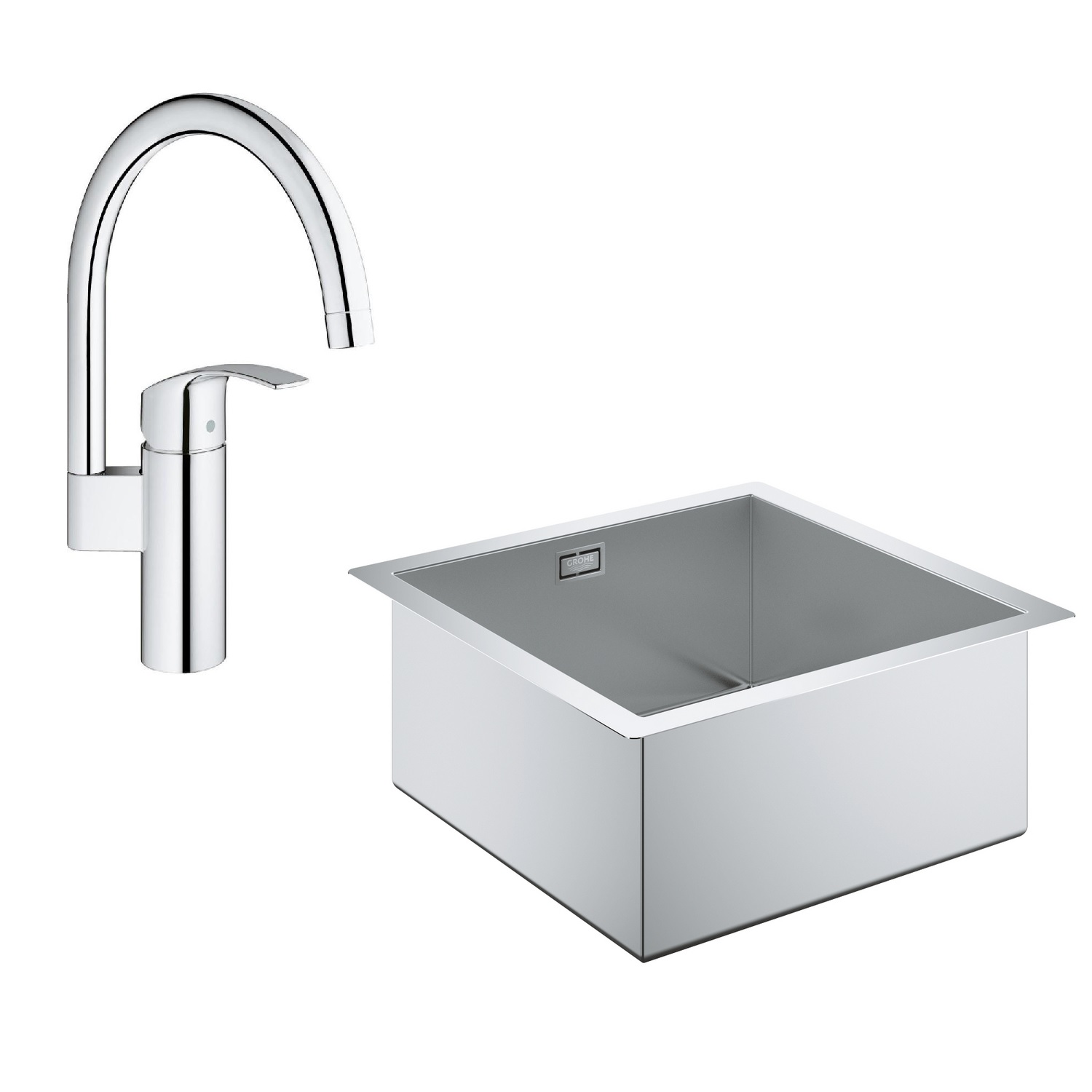 Кухонная мойка Grohe EX Sink + Кухонный смеситель Grohe Eurosmart 31578SD033202002 (31578SD0 + 33202002)