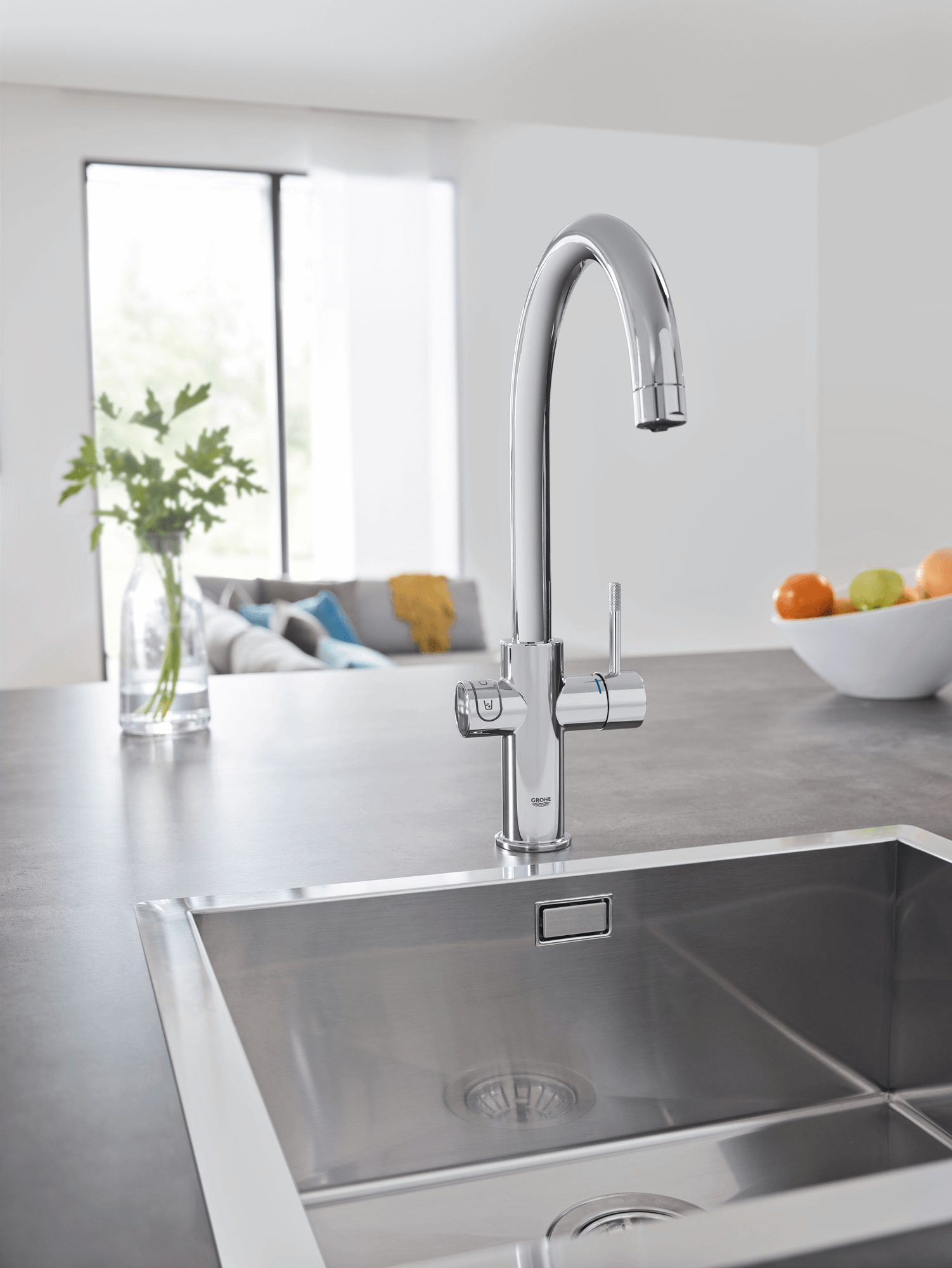 Кухонна мийка Grohe EX Sink + Кухонний змішувач Grohe Blue Home 31581SD031455001 (31581SD0 + 31455001) купити