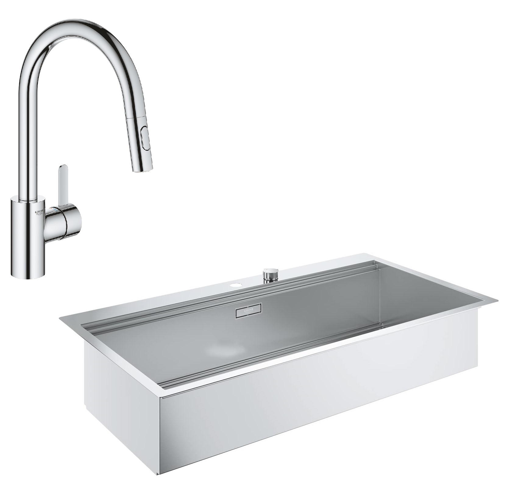 Кухонная мойка Grohe EX Sink + Кухонный смеситель Grohe Eurosmart Cosmopolitan 31586SD031481001 (31586SD0 + 31481001)