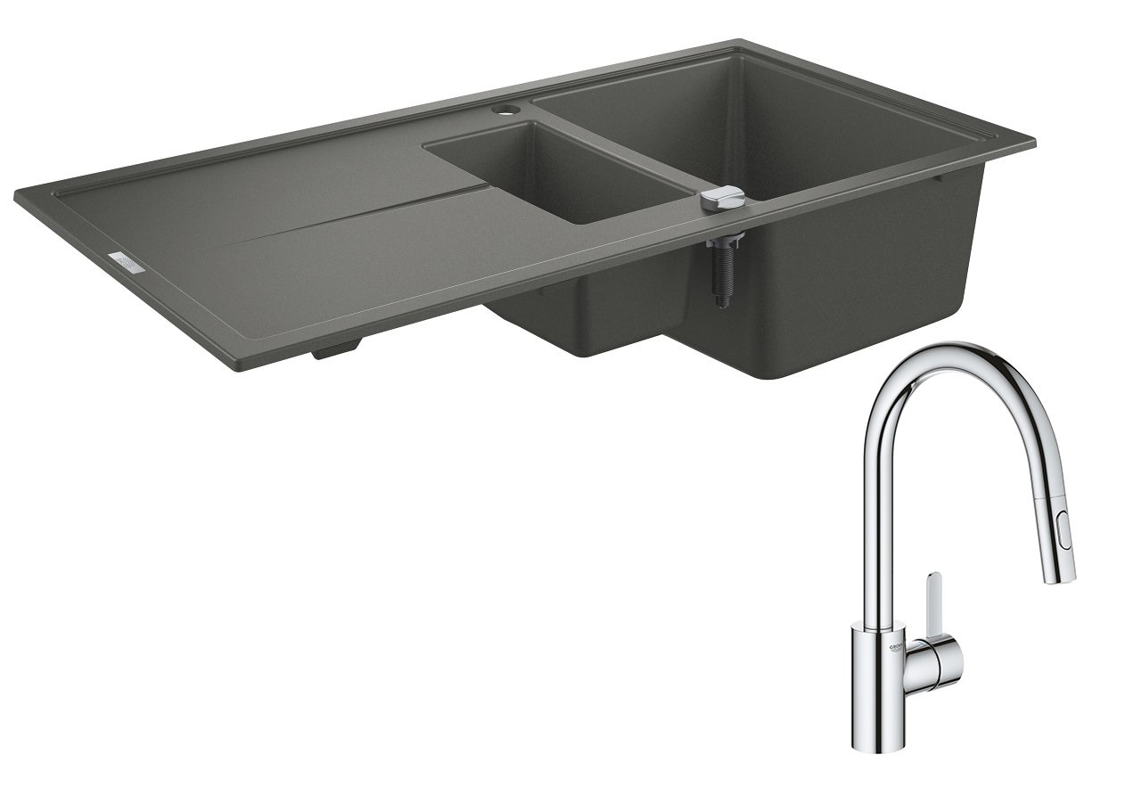 Кухонная мойка Grohe EX Sink + Кухонный смеситель Grohe Eurosmart Cosmopolitan (31642AT0 + 31481001) 31642AT031481001