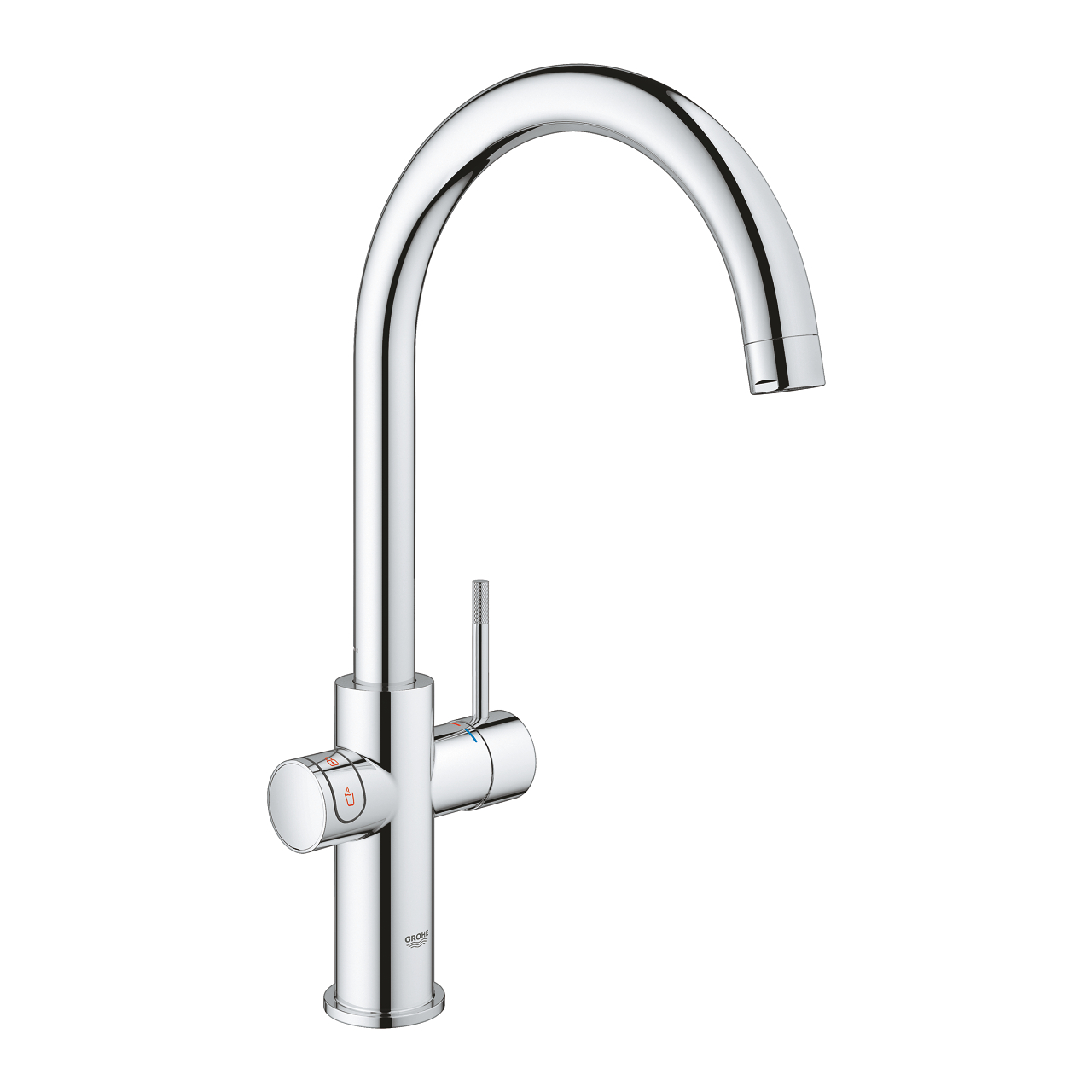 ціна Кухонний змішувач і бойлер GROHE Red Duo + рушникотримач Grohe EX Selection Cube (30083001 + 40807000) 3008300140807000