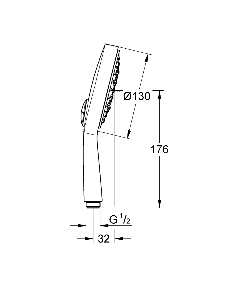 креслення Ручний душ Grohe Power & Soul Cosmopolitan 130 27663LS0