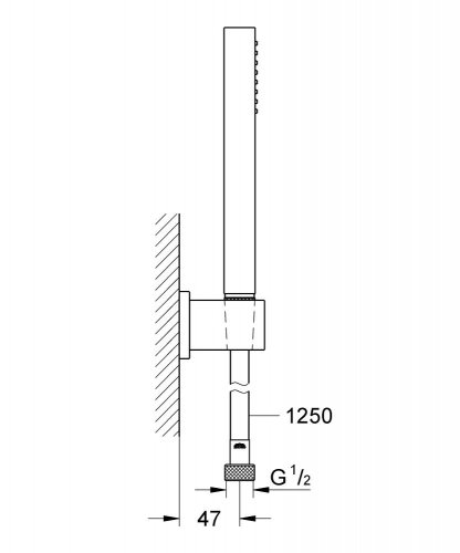 чертеж Душевой набор с 1 режимом струи Grohe Euphoria Cube Stick 27702000