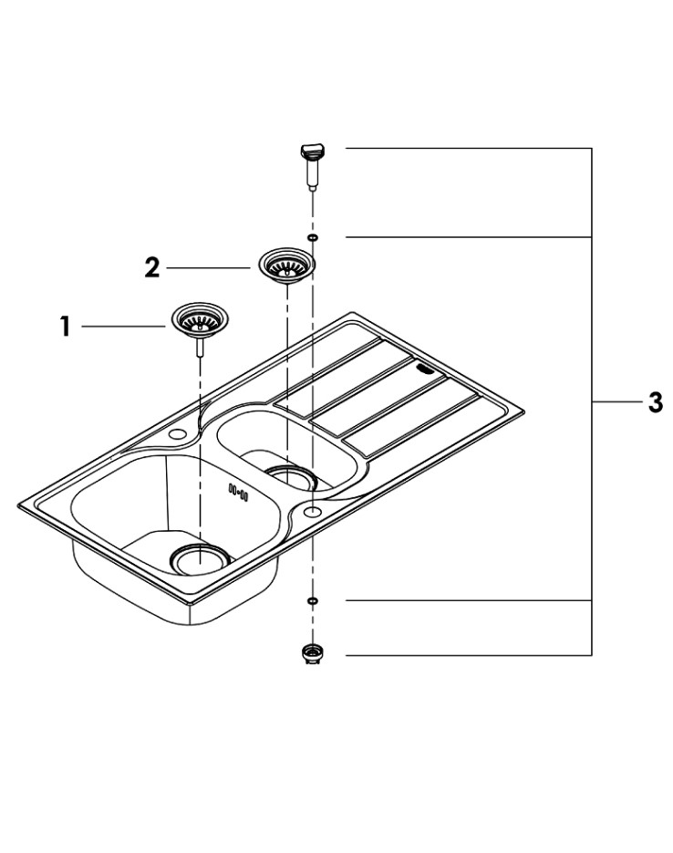 технічна схема Мийка для кухні Grohe K 200 31564SD1