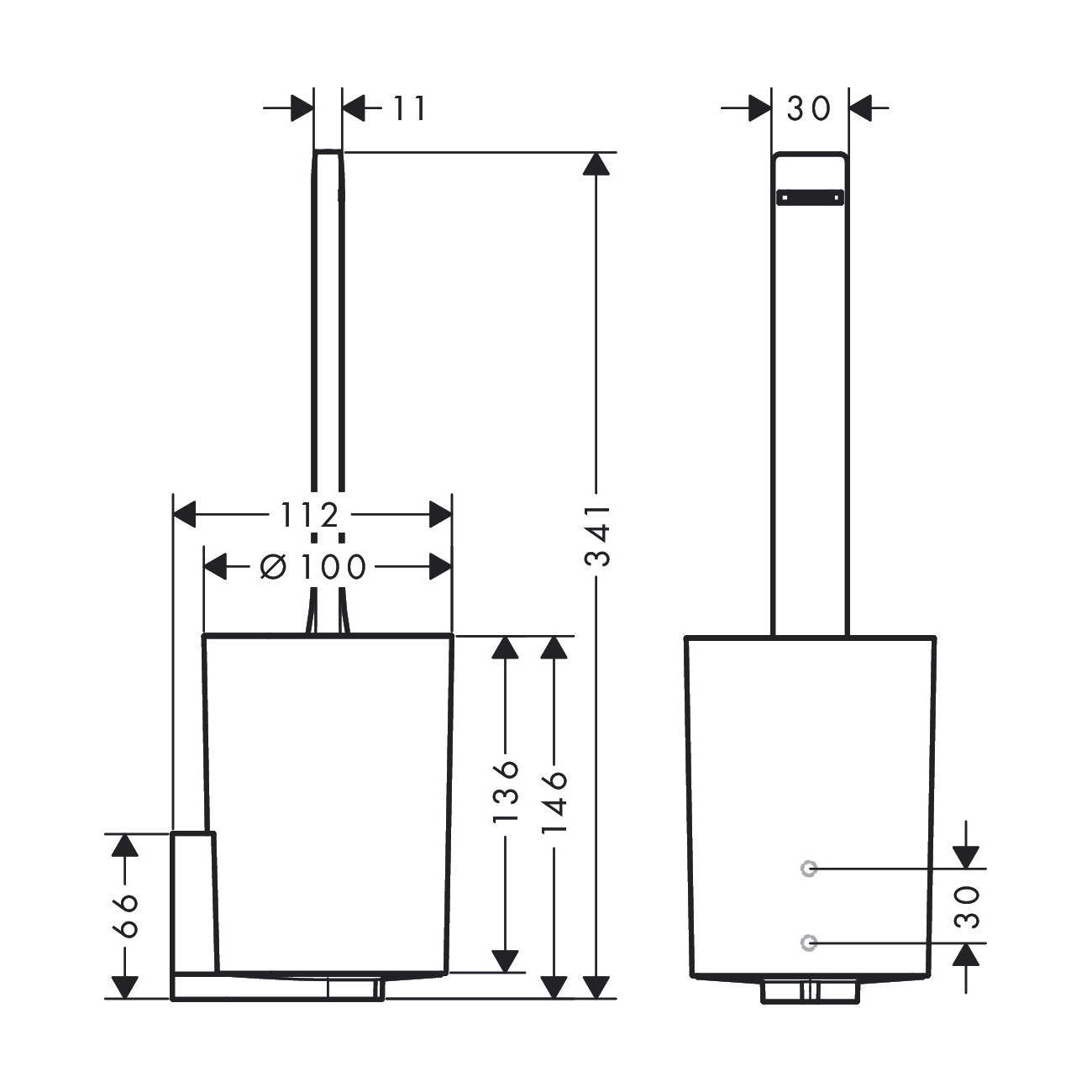 чертеж Ёршик подвесной Hansgrohe WallStoris, 27927700