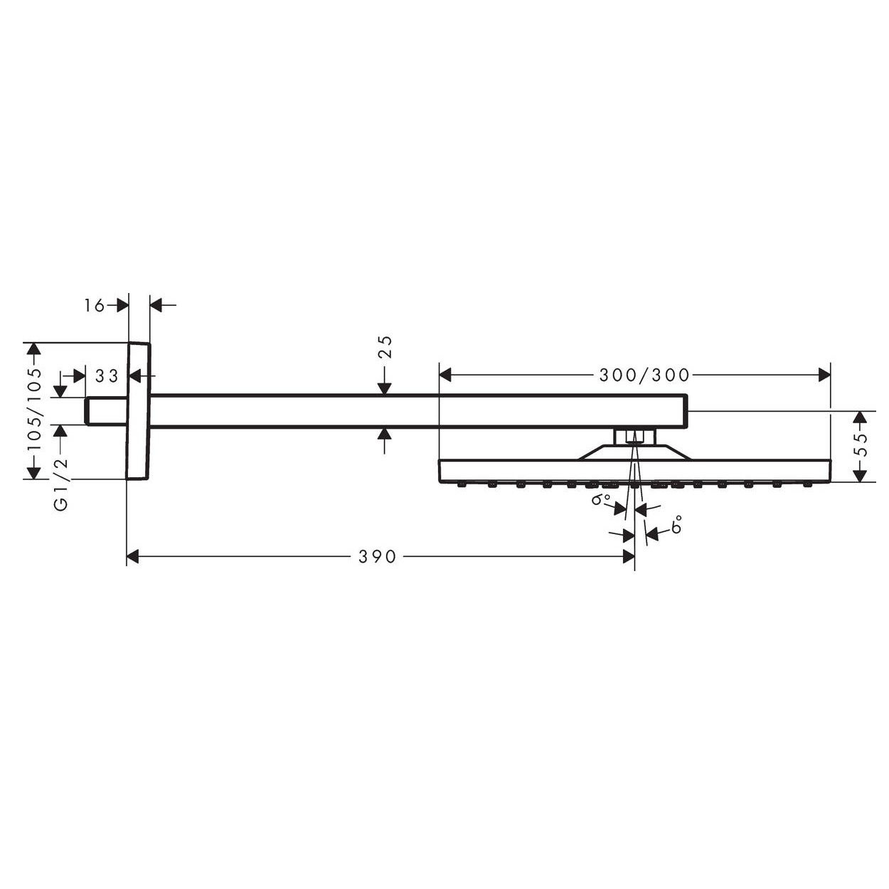 Душова система Hansgrohe ShowerSelect 15763670S1 технічна схема 2