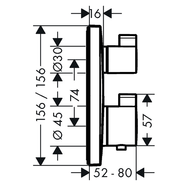 Душова система Hansgrohe ShowerSelect 15763670S1 технічна схема 6