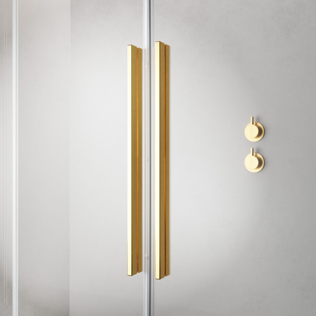 цена Раздвижная шторка для ванны Radaway Furo Gold PND II 100L 10109538-09-01L, 10112494-01-01