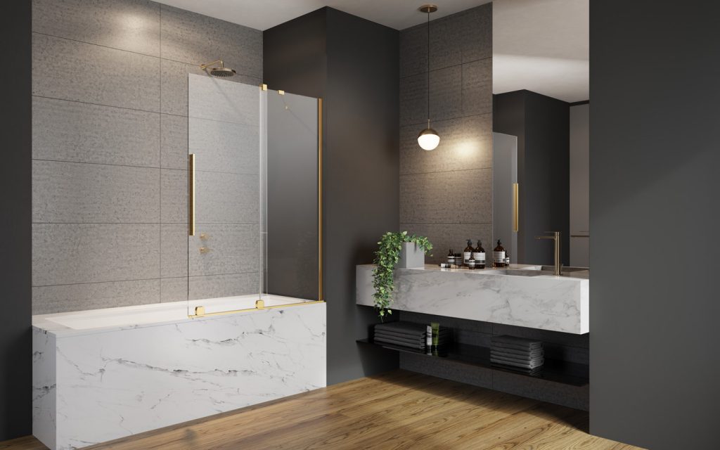 купить Раздвижная шторка для ванны Radaway Furo Gold PND II 100L 10109538-09-01L, 10112494-01-01