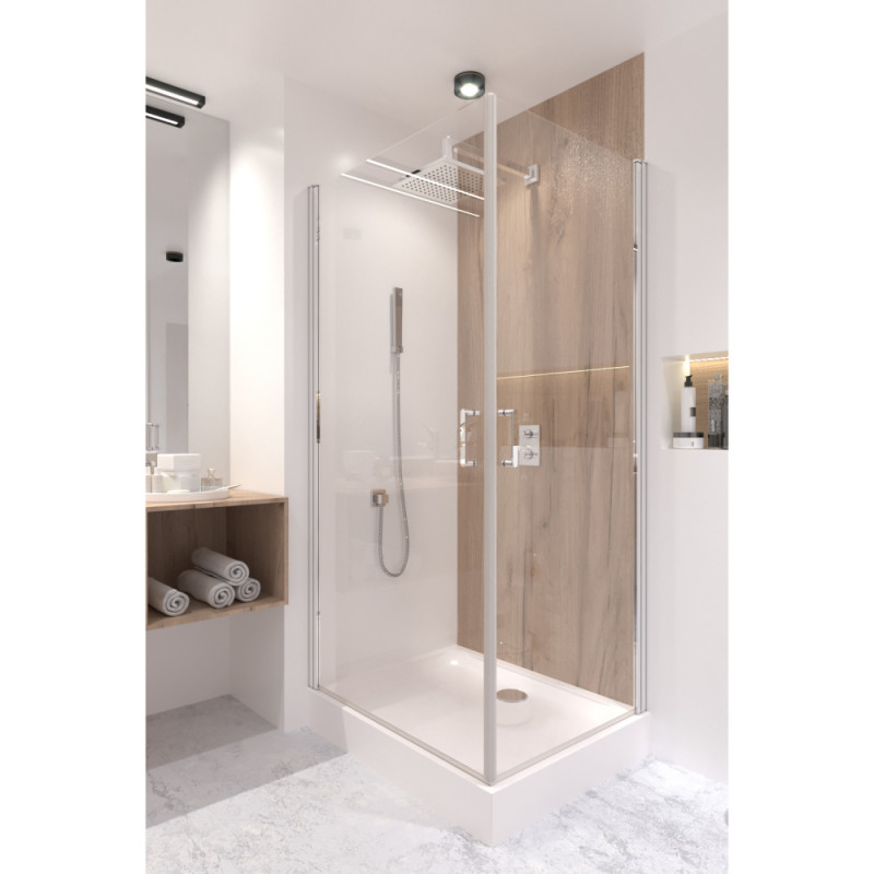 ціна Душова кабіна Qtap Gemini Clear 100x80 см на дрібному піддоні Unisquare GEMCRM1018RC6UNIR301815