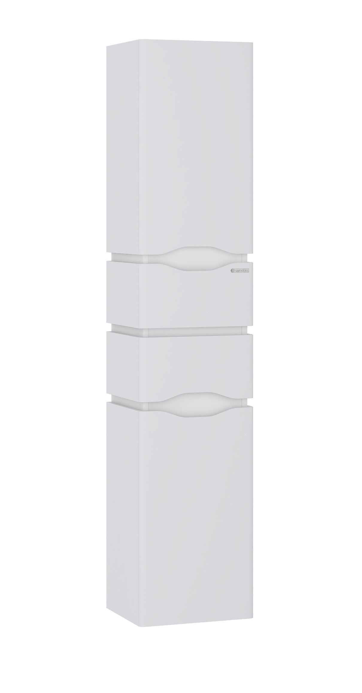 купить Пенал Sanwerk Alessa Air Slim подвесной левосторонний с корзиной для белья белый 35 см MV0000373