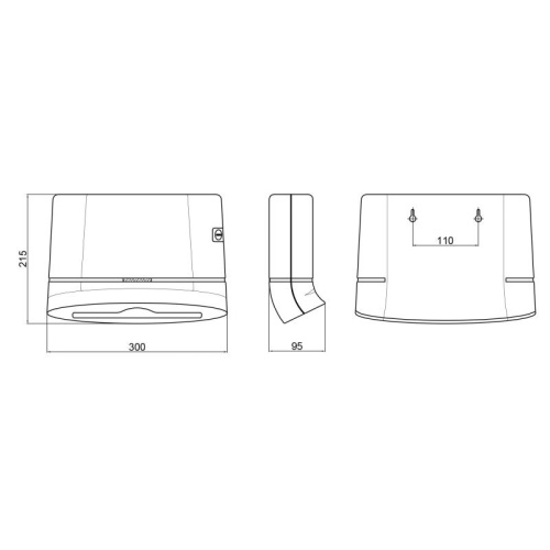 чертеж Диспенсер для полотенец подвесной Q-tap QTDR600BP черный