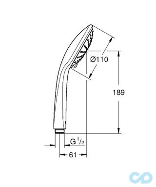 чертеж Ручной душ Grohe Euphoria 110 Duo 27238000