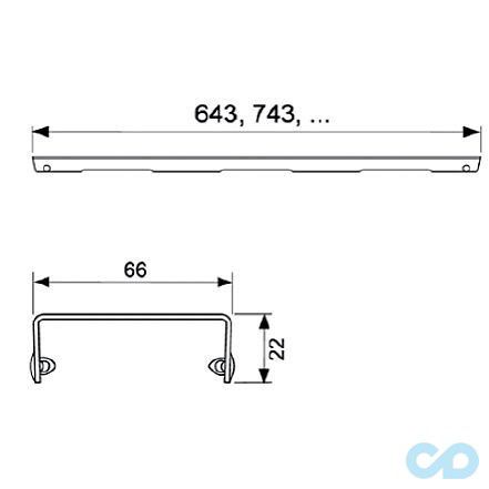 технічна схема Решітка каналу TECEdrainline lines 600921
