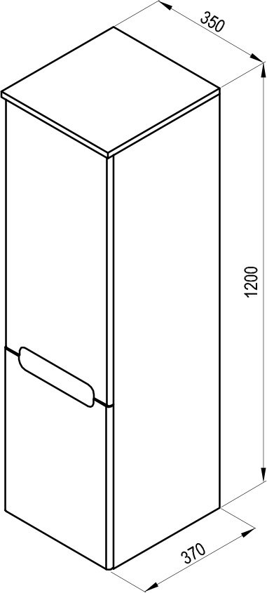 чертеж Боковой шкафчик Ravak Classic SB-350 R белый X000000355
