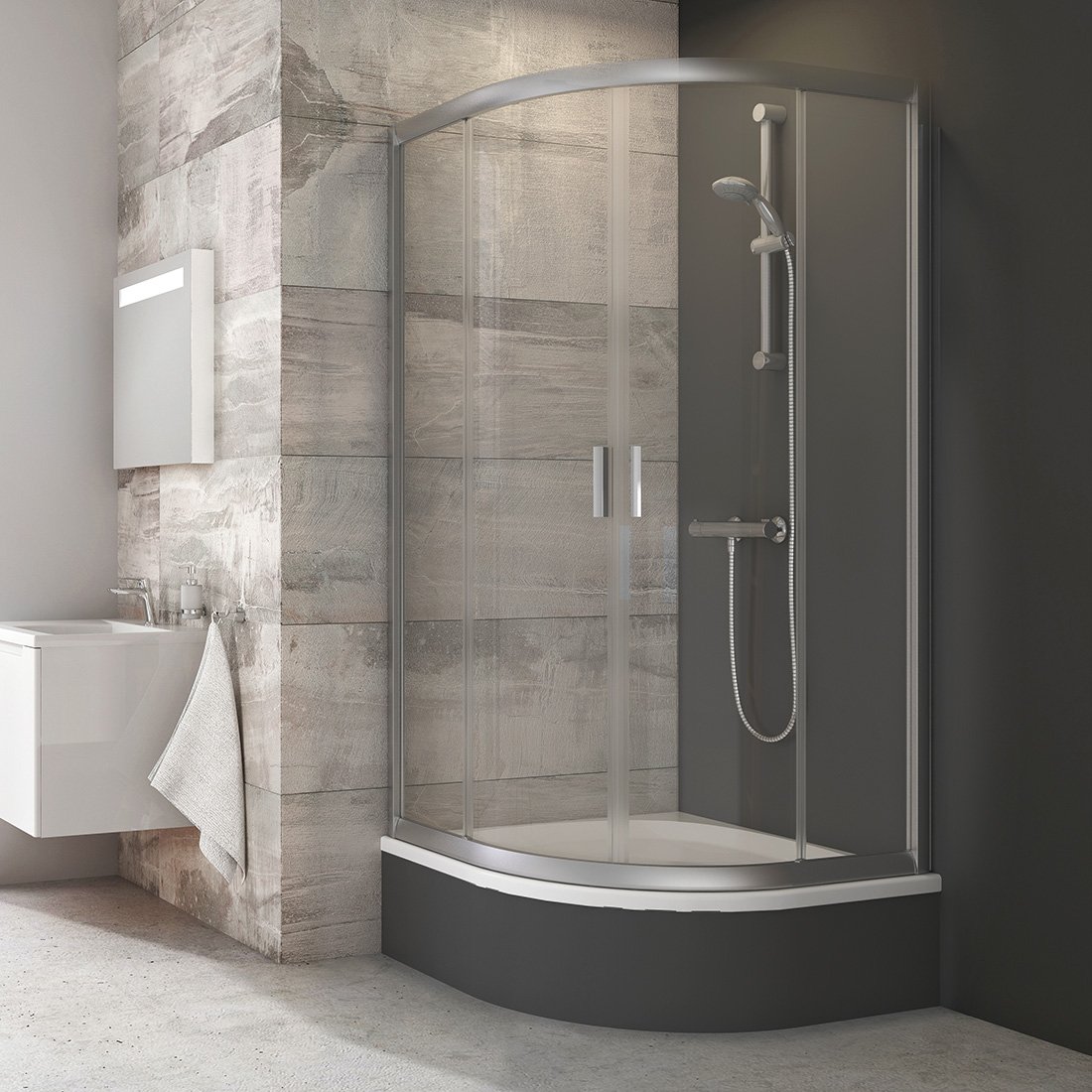 Душевая кабина Ravak Blix BLCP4-80 сатин transparent 3B240U40Z1