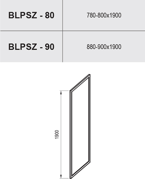 креслення Нерухома стінка для душа Ravak Blix BLPSZ-80 алюміній transparent X93H40C00Z1