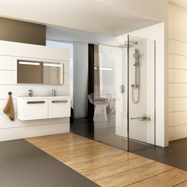 Душевой уголок Ravak Walk-In Corner 110х80 см черный transparent GW1CD4300Z1 купить