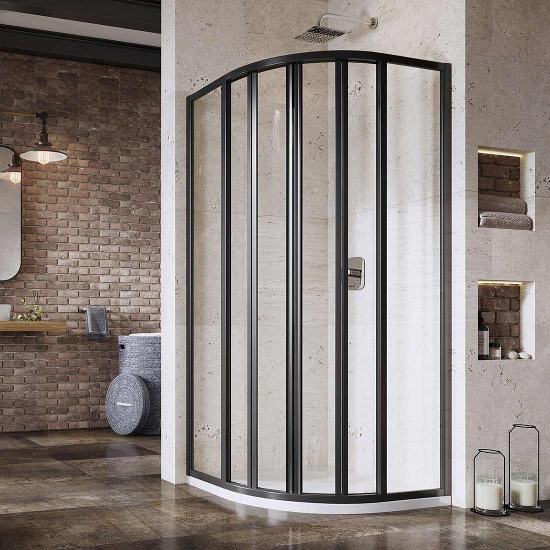 Душевой уголок Ravak Supernova SKKP6-80 195 черный transparent 3204O302Z1