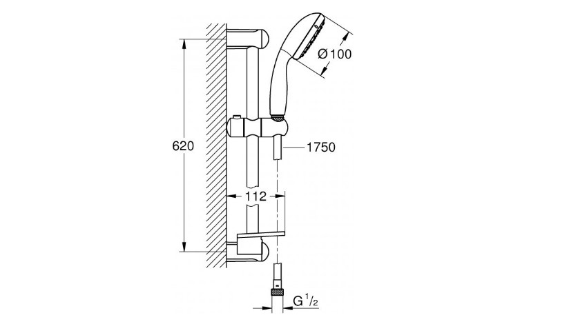 чертеж Набор смесителей для ванны Grohe BauEdge 123367ME