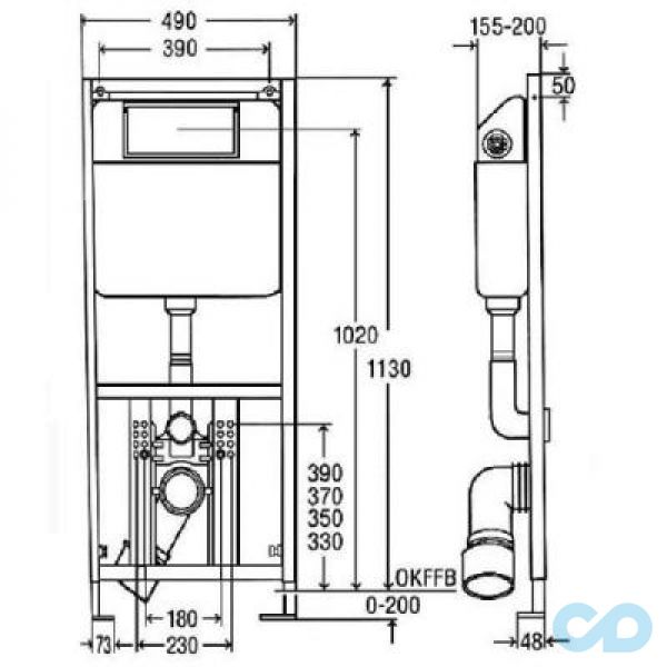 размеры инсталляция для унитаза viega standard 3 в 1 727770