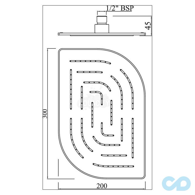 чертеж Верхний душ Jaquar Maze OHS-CHR-85859M