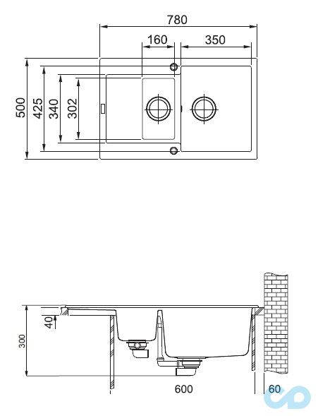 размер кухонная мойка franke maris mrg 013 графит