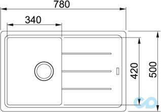 размеры кухонная мойка franke basis bfg 793 миндаль