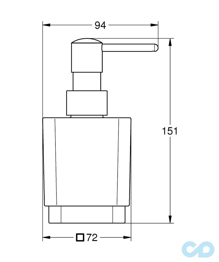 креслення Дозатор рідкого мила Grohe Selection Cube 40805000