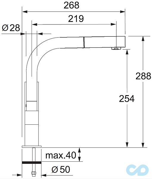 размер кухонный смеситель franke planar angolo doc (115.0016.322)
