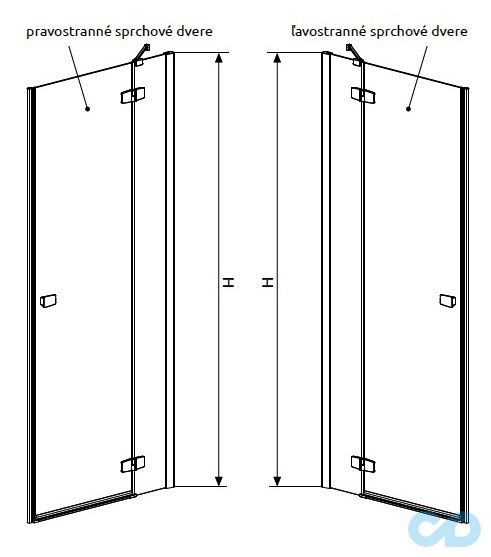 технічна схема Душові двері Radaway Fuenta New DWJ 100 ліва 384014-01-01L