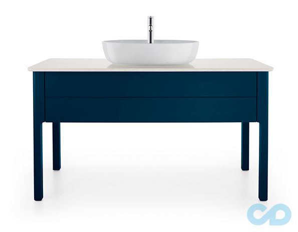 Тумба з умивальником Duravit Luv LU9561 Blue, LU9466, 0380800000 з кварцовою стільницею