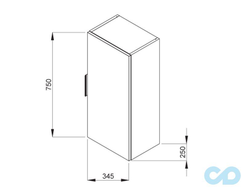 чертеж Пенал Jika Cube 34,5 см H4537111763001