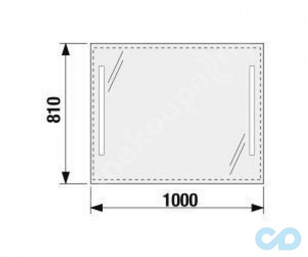 чертеж Зеркало Jika Clear 100 см H4557651731441